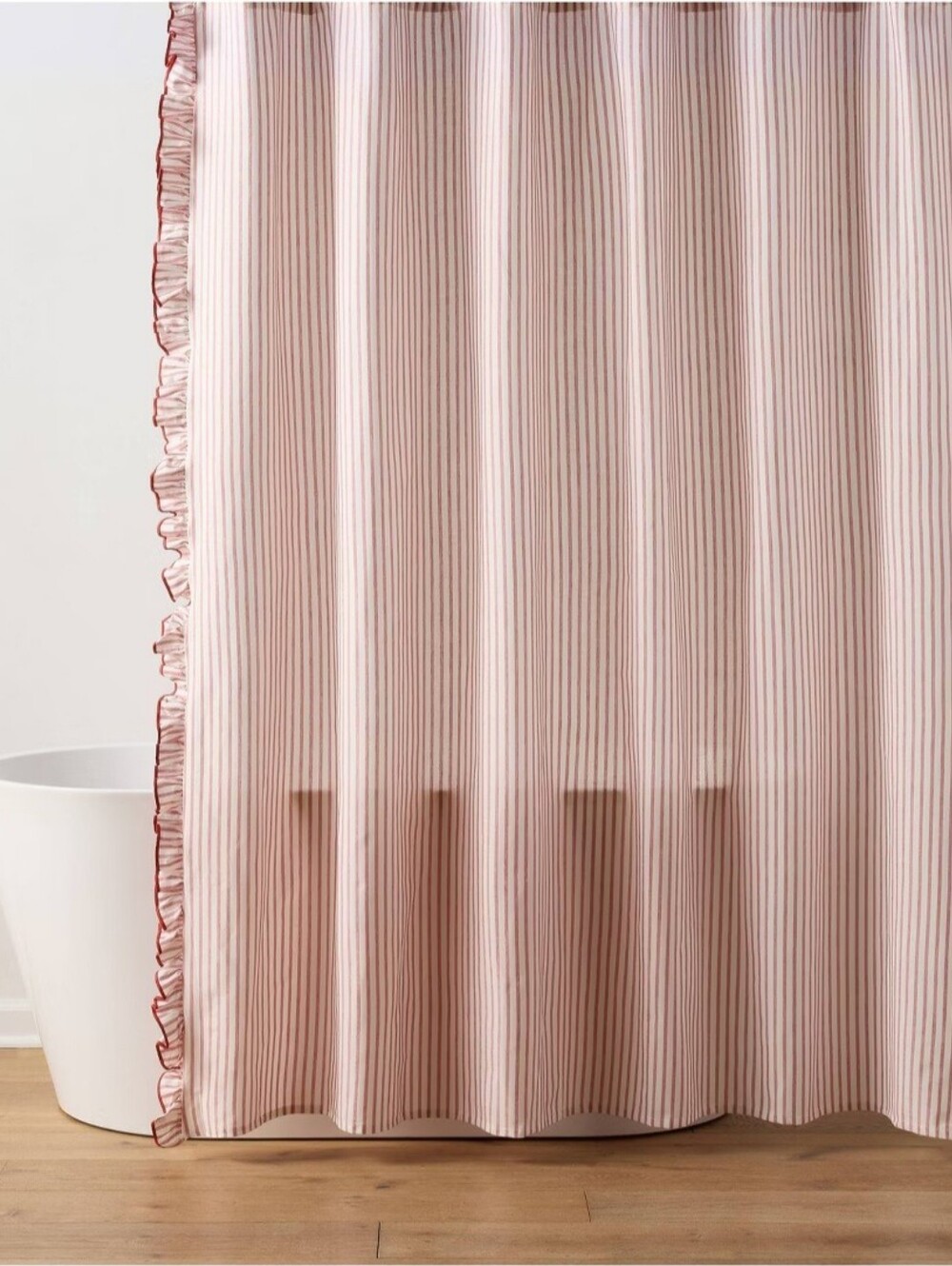 Threshold Americana Striped Ruffle Shower Curtain Red